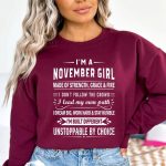 November Girl Unstoppable By Choice – Sweatshirt & Hoodie – Cozy & Soft