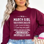 March Girl Unstoppable By Choice – Sweatshirt & Hoodie – Cozy & Soft
